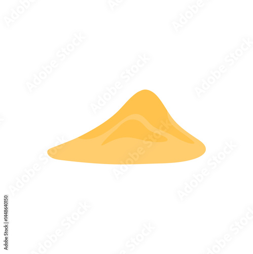 Pile of sand illustration. Heap of sand mound, desert or beach dune cartoon style. Construction material.