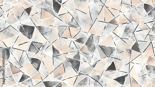 Abstract Geometric Beige Gray Triangle Pattern Watercolor Texture
