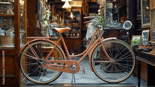 Vintage bicycle in antique shop