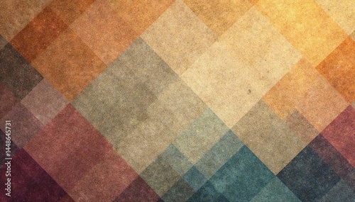 Geometric tapestry wallpaper, muted earth tones, subtle texture, repeat, wallcovering