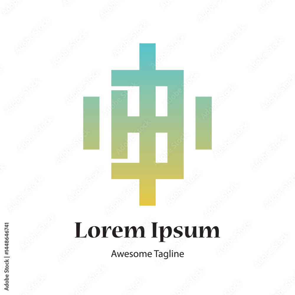 Obraz premium hj letter gym fitness logo design icon