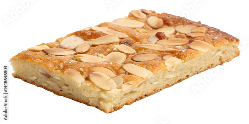 almond flake slice on white background