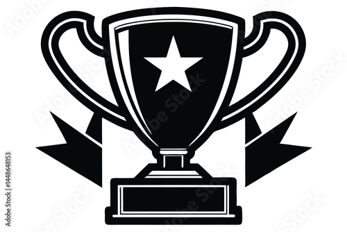 trophy icon silhouette with Transparent Background.