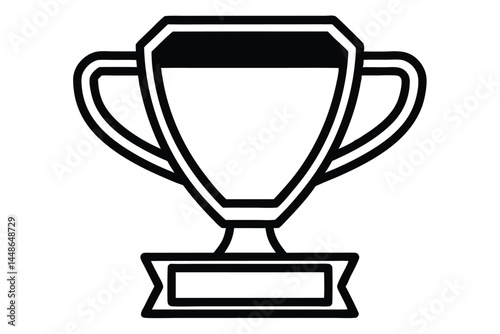 trophy icon silhouette with Transparent Background.