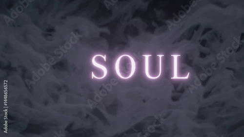 Soft glowing soul text in pastel smoke and vapor background