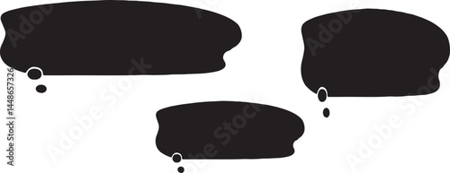 Hand written speech bubble set line art of vague anxieties and simple lines