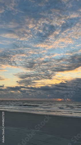 Sun Rays Over the Ocean Beach Scene