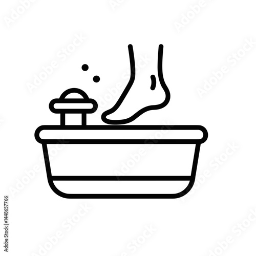 Spa Detox Foot Soak with Foot in Soaking Tub Illustration  