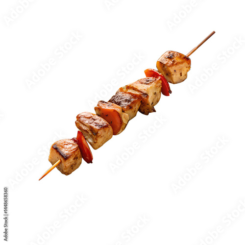  chicken kebab skewers on transparent background png