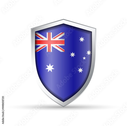 Australia Flag Glossy Shield Icon