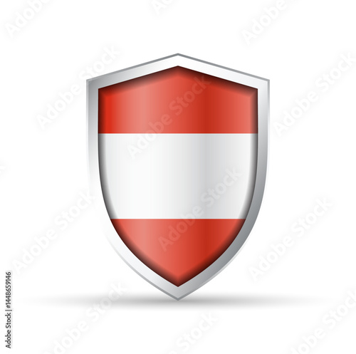 Free Download Austria Flag Glossy Shield Icon - GFXLoad