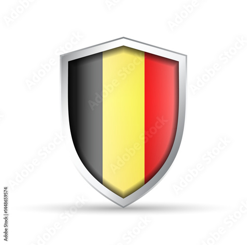 Free Download Belgium Flag Glossy Shield Icon - GFXLoad
