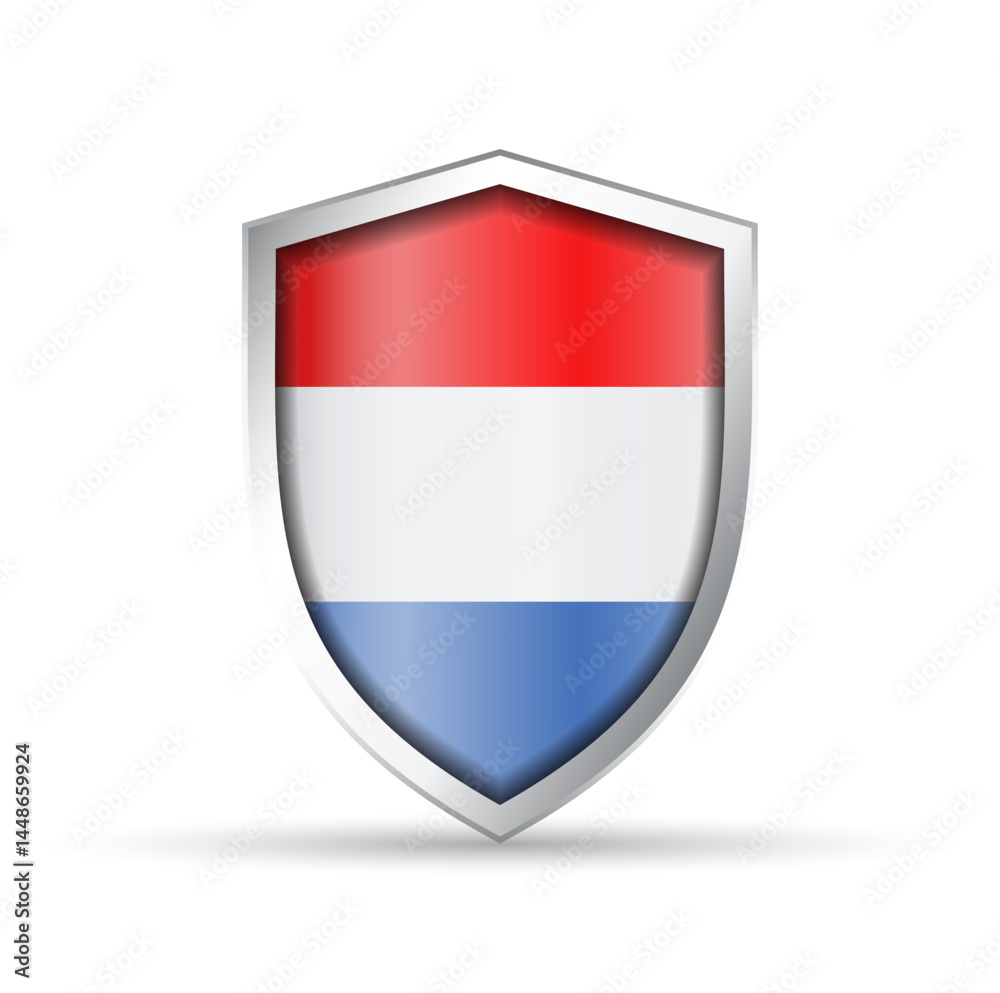 Luxembourg Flag Glossy Shield Icon Luxembourg Flag Glossy Shield Icon
