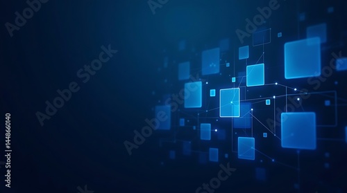 Abstract futuristic networking and data transfer visualization concept