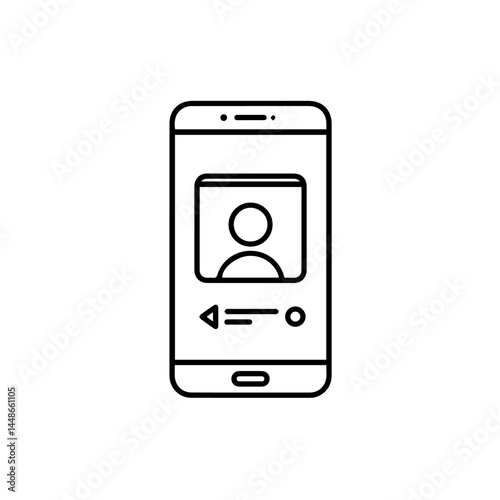 Smartphone displaying video call interface with user profile  