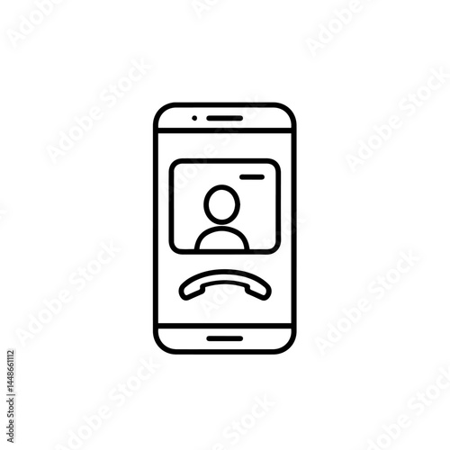 Mobile phone with video call interface displaying a user  