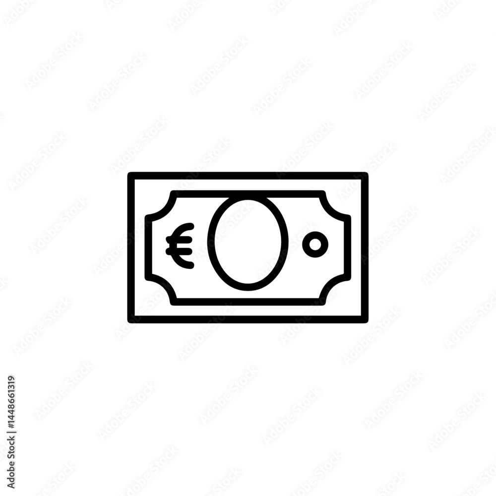Euro banknote illustration on a minimalistic background Euro banknote illustration on a minimalistic background