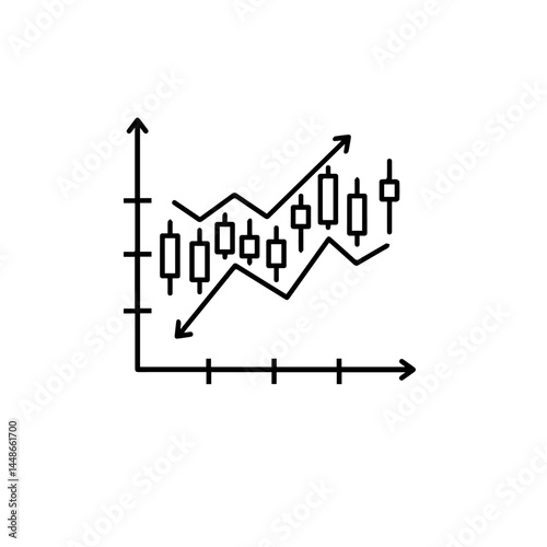 Business growth chart showing upward trends in statistics  