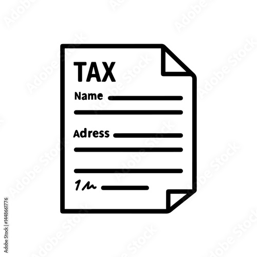 Tax Document with Blank Fields on White Background  
