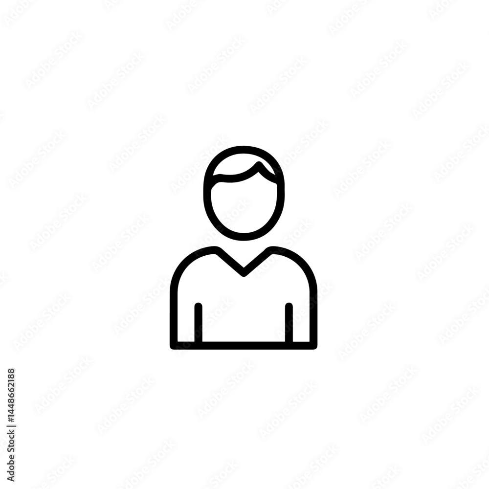 Simple line icon of a person in a casual pose on a white background Simple line icon of a person in a casual pose on a white background