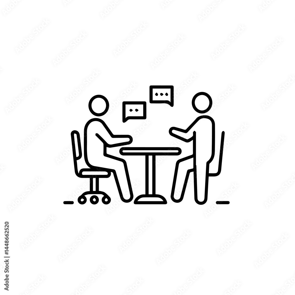 Two people discussing in a business meeting Two people discussing in a business meeting