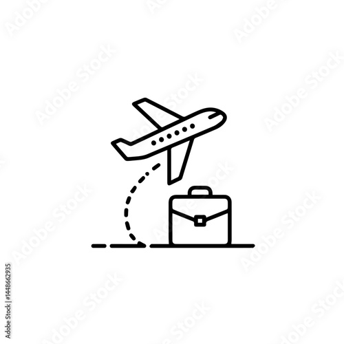 Airplane Taking Off Above a Briefcase  