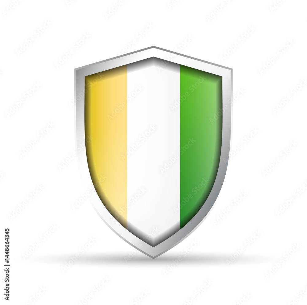 Ireland Flag Glossy Shield Icon Ireland Flag Glossy Shield Icon