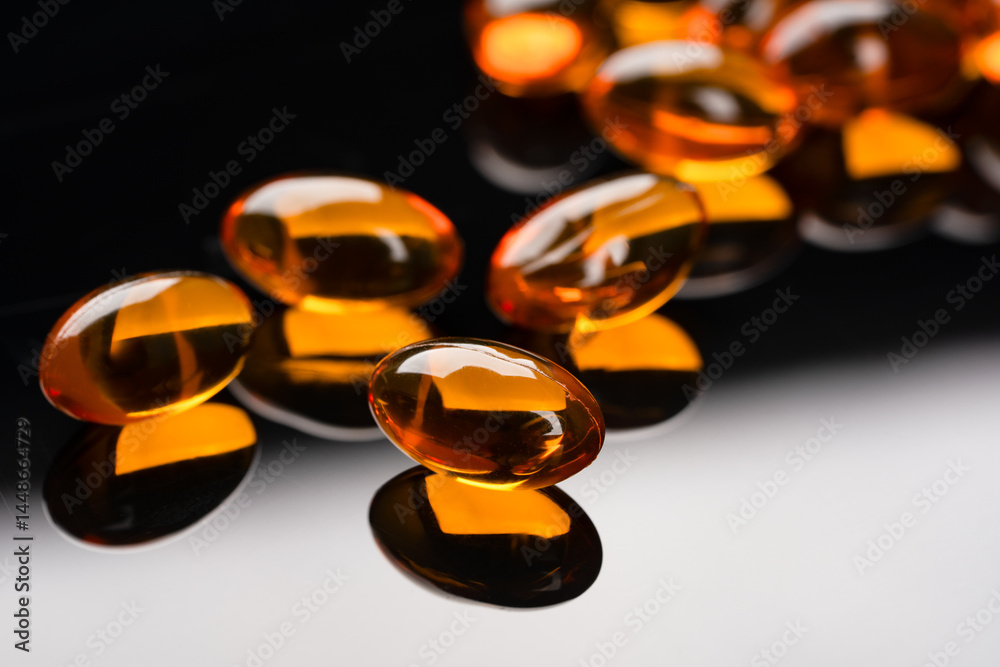 Dietary supplement containing omega 3 fish oil capsules