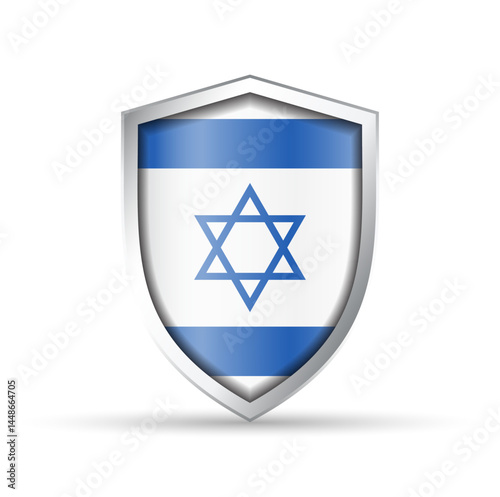 Israel Flag Glossy Shield Icon