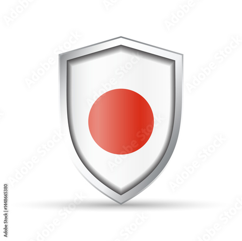 Japan Flag Glossy Shield Icon Free Download Japan Flag Glossy Shield Icon - GFXLoad