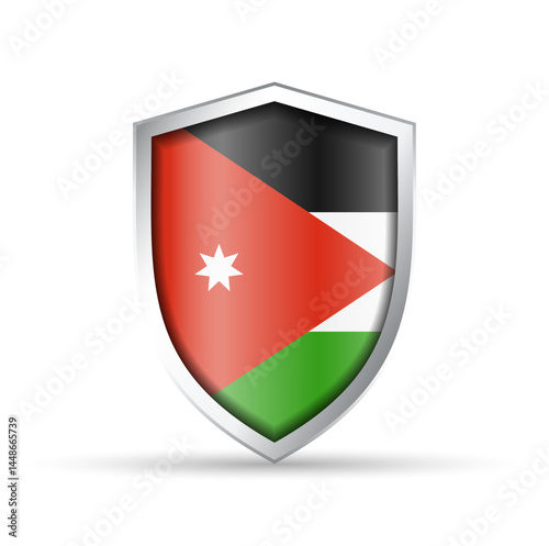 Free Download Jordan Flag Glossy Shield Icon - GFXLoad