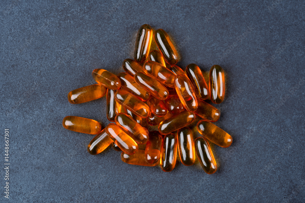 Dietary supplement containing omega 3 fish oil capsules