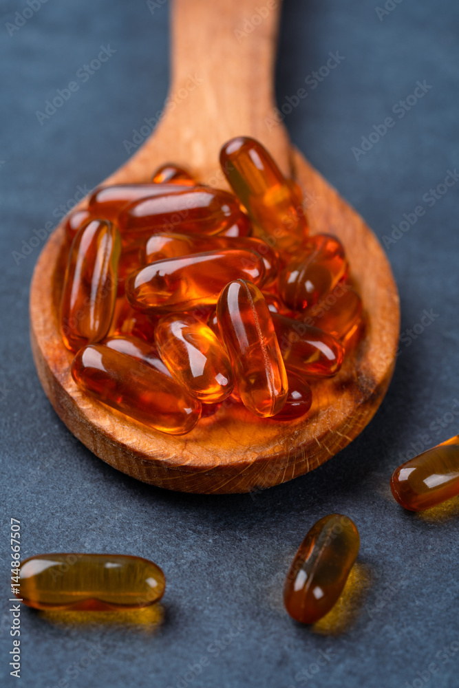 Dietary supplement containing omega 3 fish oil capsules