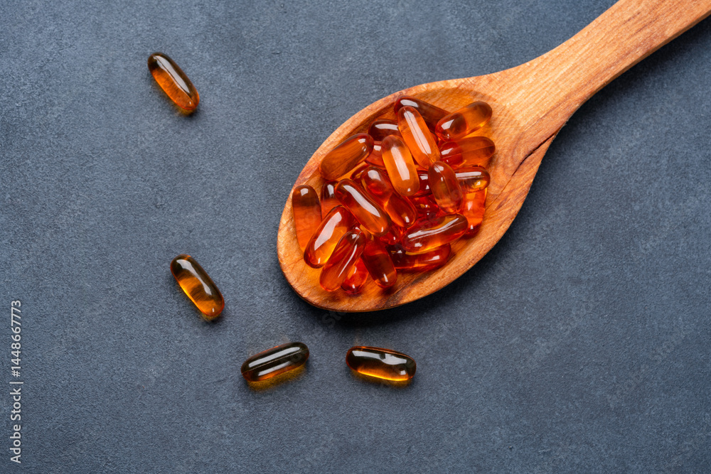 Dietary supplement containing omega 3 fish oil capsules