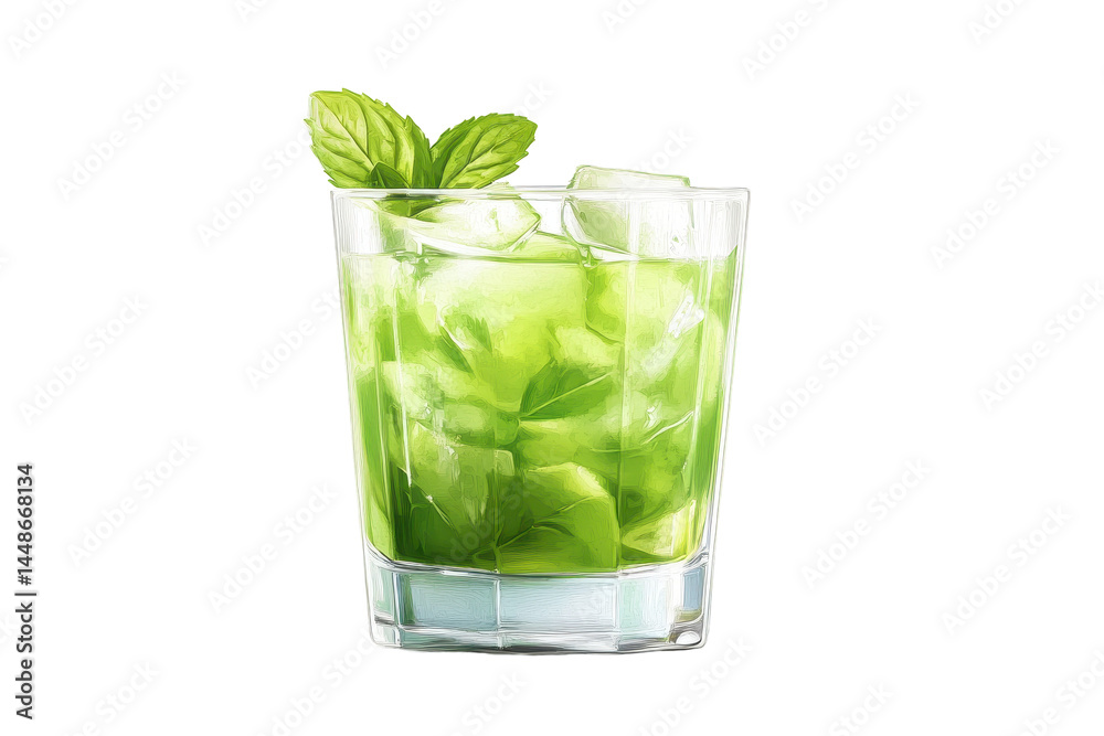 Isolated Refreshing Mojito Illustration