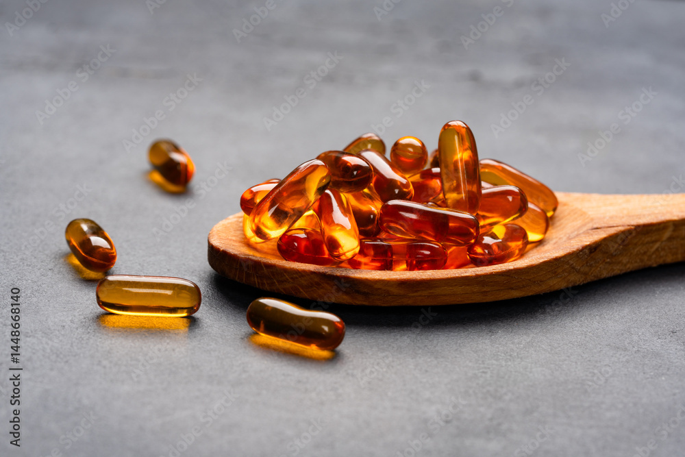 Dietary supplement containing omega 3 fish oil capsules