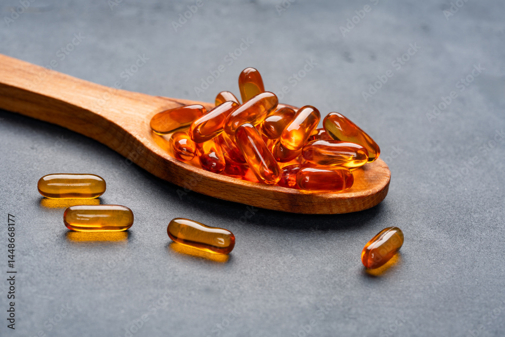 Dietary supplement containing omega 3 fish oil capsules