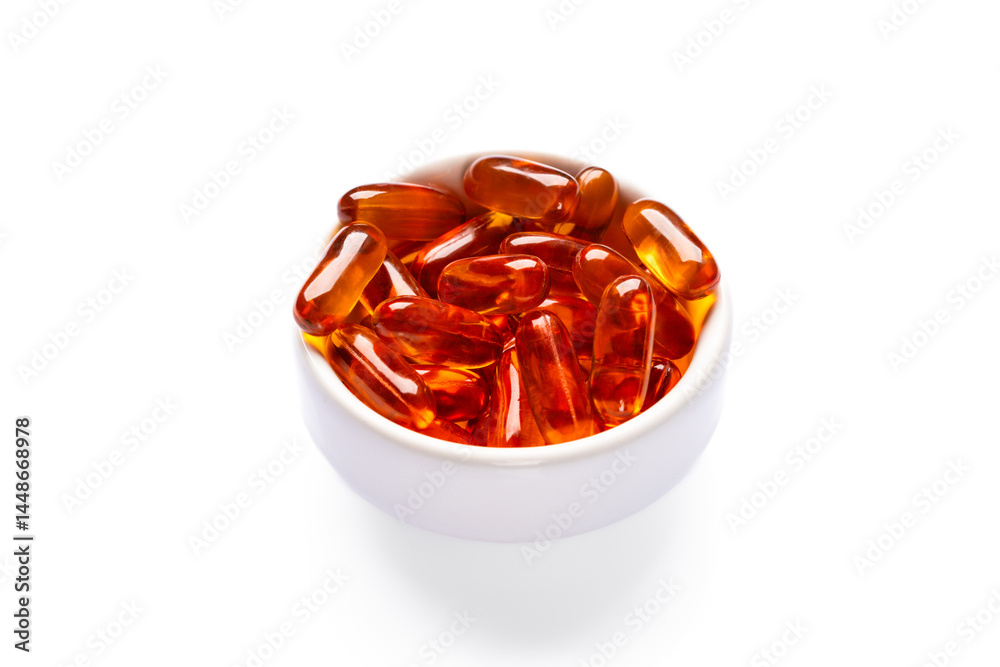 Dietary supplement containing omega 3 fish oil capsules