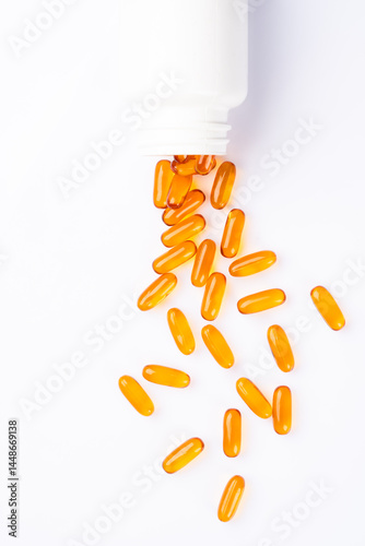 Dietary supplement containing omega 3 fish oil capsules	