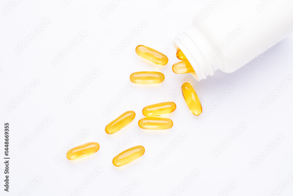Dietary supplement containing omega 3 fish oil capsules