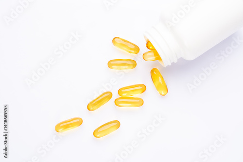 Obraz na płótnie Dietary supplement containing omega 3 fish oil capsules w salonie