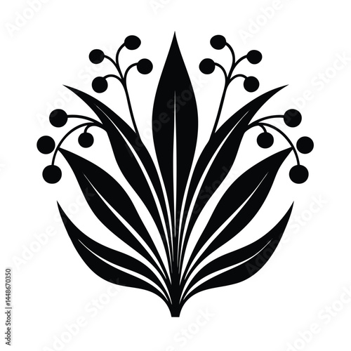 art deco pattern featuring lily of the valley