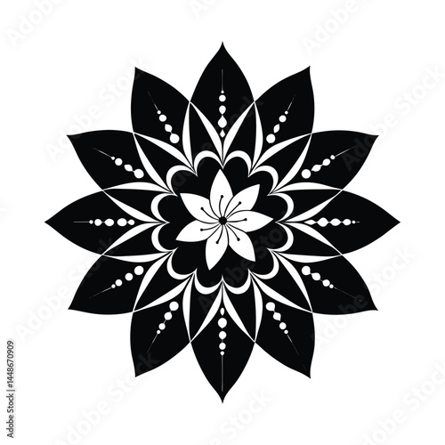 floral mandala with lily of valley center