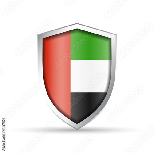 Free Download UAE Flag Glossy Shield Icon - GFXLoad