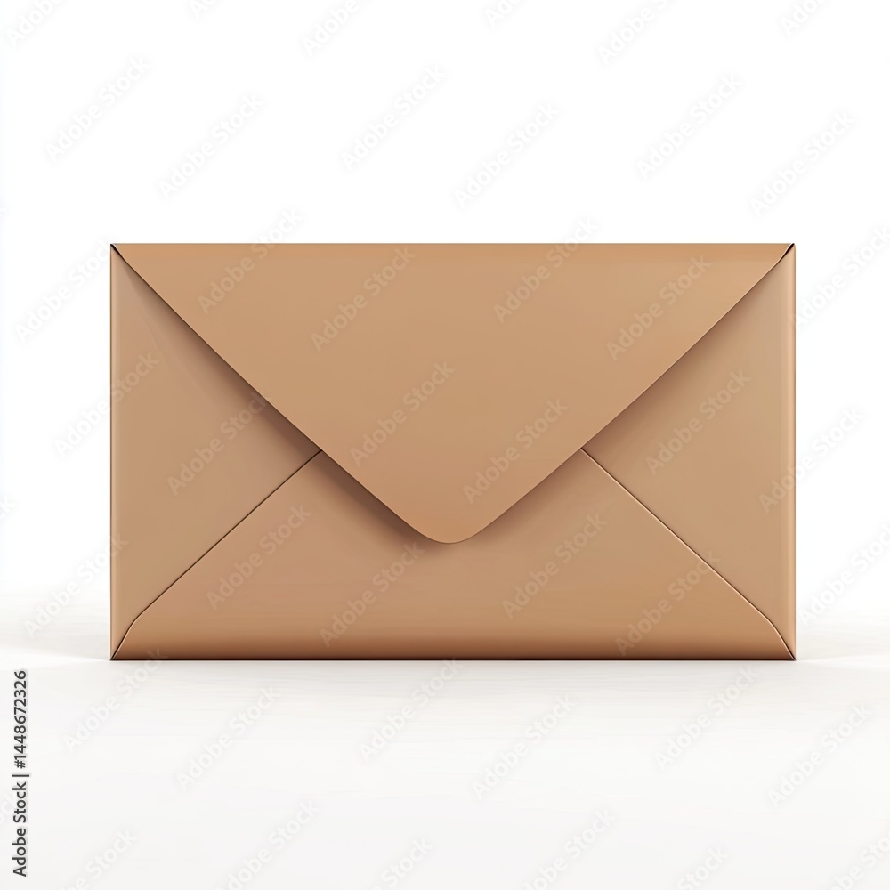 A Tan Envelope on a White Background: A Simple, Elegant Illustration of Correspondence A Tan Envelope on a White Background: A Simple, Elegant Illustration of Correspondence
