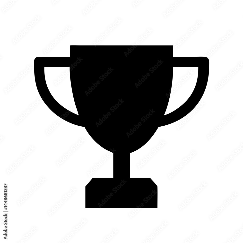 Solid black trophy cup icon used to represent achievement, competition victory, or success in sports or business contexts.
Solid black trophy cup icon used to represent achievement, competition victory, or success in sports or business contexts.