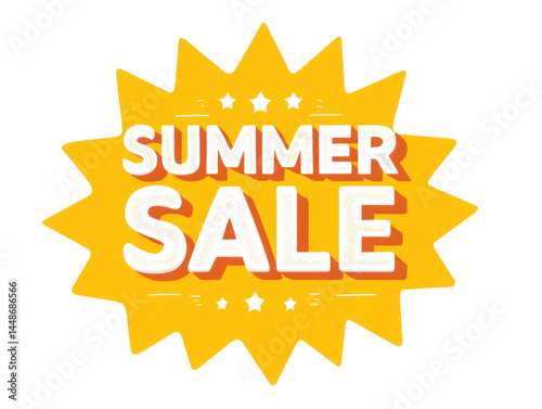 Bright summer sale announcement for seasonal discounts and promotions, cut out