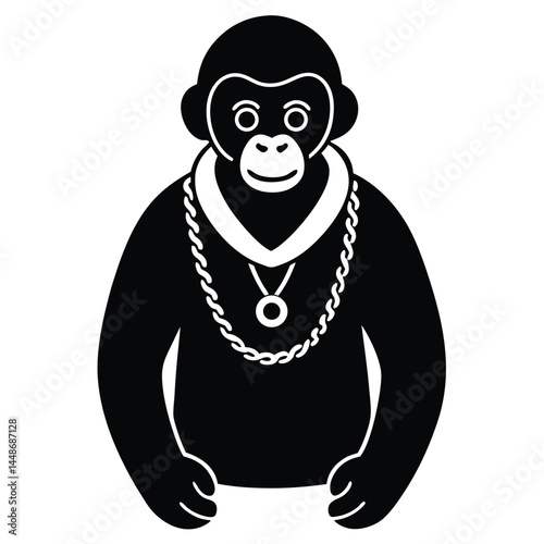 Cool Monkey in Hip Hop Style Vector Illustration