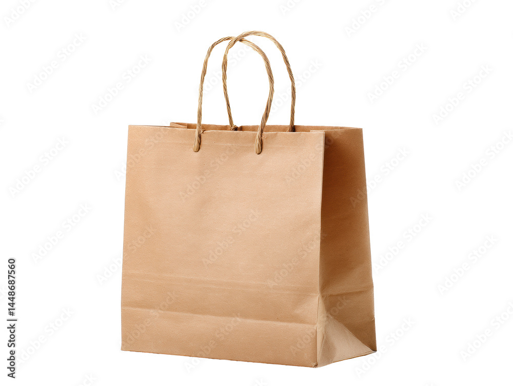 Simple paper bag for shopping and gift wrapping needs, cut out Simple paper bag for shopping and gift wrapping needs, cut out