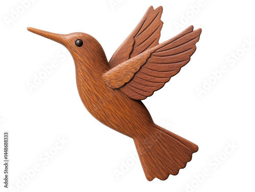 Wooden hummingbird decor for nature lovers and home design, cut out